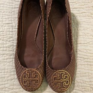 Tory Burch Brown Snakeskin Pumps. 9 1/2